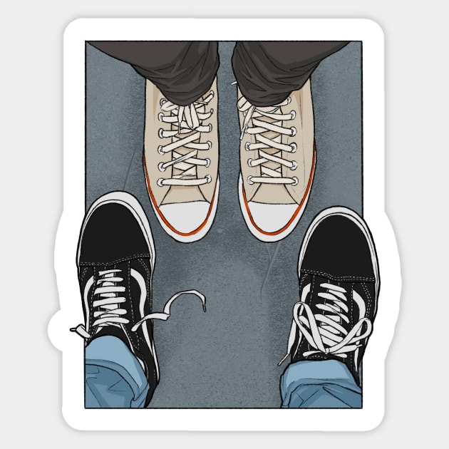 Charlie and Nick heartstopper - shoes Sticker by daddymactinus